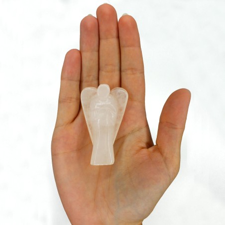 Angel de Piedras Preciosas Tallado a mano - Cuarzo de Roca - 8cm