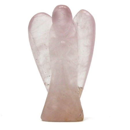 Angel de Piedras Preciosas Tallado a mano - Cuarzo Rosa - 8cm