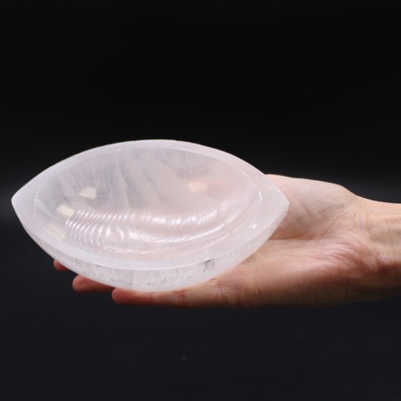 Ciotola a forma di occhio di selenite - 15 cm
