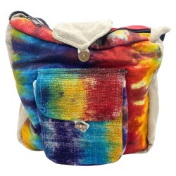 Borsa da studio in canapa Tiedye con tasca...