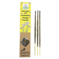 Naturlig Palo Santo och kamomill rökelse NAMASTE INDIA Jordinspirerad - 25gr låda med ekologisk rökelse