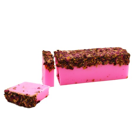 Barra de Jabón Artesana - Rosa y Pétalos - Hecho a mano - 1.3kg