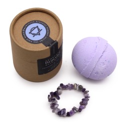 Bombe de bain avec bracelet gemme - Lavande &...