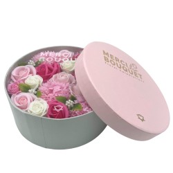 Caixa Redonda - Bênçãos do Bebê - Rosas - Buquê...