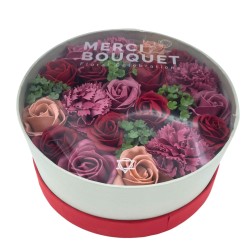 Round Box - Vintage Roses - Soap Flower Bouquet...