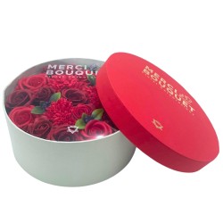 Caixa Redonda - Rosas Vermelhas Clássicas -...