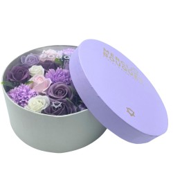Scatola Rotonda - Rosa Lavanda e Garofano -...