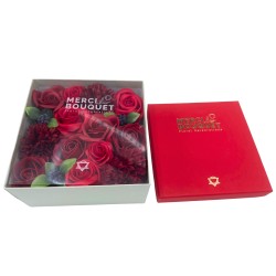 Square Box - Classic Red Roses - Soap Flower...