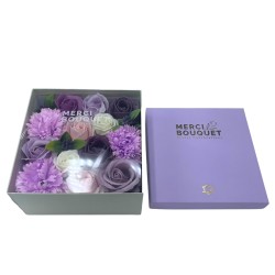 Caixa Quadrada - Rosa Lavanda i Clavel -...