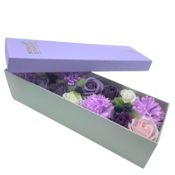 Caixa Llarga - Rosa Lavanda i Clavel - Bouquet...