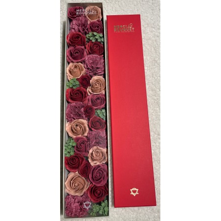 Extra lange Box - Vintage Rosen - Seife Blumenstrauß - 50x8x9,5cm