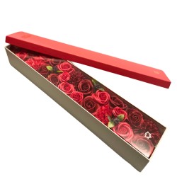 Boîte extra longue - Roses rouges classiques -...