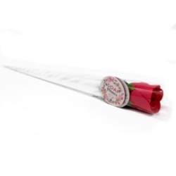 Fiore di sapone - Piccola rosa rossa - 30x3 cm...