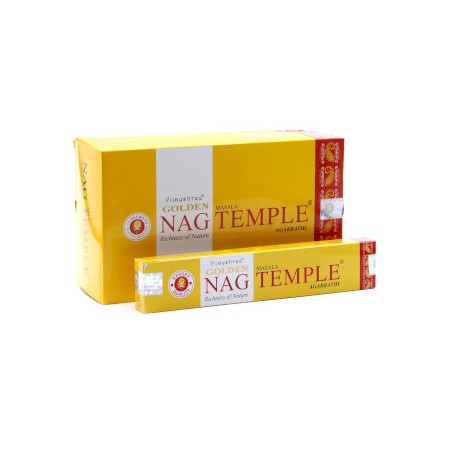 Golden Nag Räucherstäbchen - Tempel Räucherstäbchen - 15gr Schachtel.