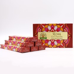 Incienso Namaste Mandala Masala - Rosa y Vainilla - Tradicional de India Agarbathi - Hecho a Mano