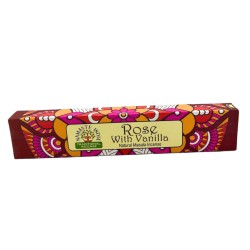 Incienso Namaste Mandala Masala - Rosa y Vainilla - Tradicional de India Agarbathi - Hecho a Mano