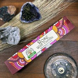 Incienso Namaste Mandala Masala - Rosa y Vainilla - Tradicional de India Agarbathi - Hecho a Mano
