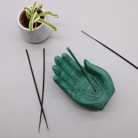 Quemador de Incienso  - Tierra Protectora (Verde) - 14x6x4cm