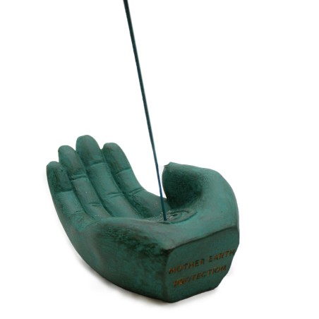 Quemador de Incienso  - Tierra Protectora (Verde) - 14x6x4cm