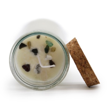 VELA HECHIZO MÁGICO - SEDUCCIÓN - CON PIEDRAS PRECIOSAS MIXTAS Y YLANG YLANG Y PATCHOULI
