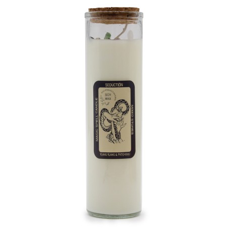 VELA HECHIZO MÁGICO - SEDUCCIÓN - CON PIEDRAS PRECIOSAS MIXTAS Y YLANG YLANG Y PATCHOULI