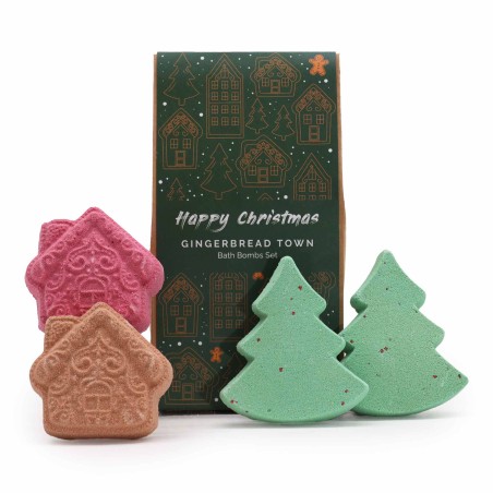 Pack de Regalo de Bombas de Baño Navideñas - Ciudad de Jengibre