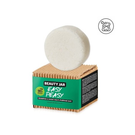 CHAMPÚ SÓLIDO CABELLO + AFEITADO - AGUACATE Y OLIVA - EASY PEASY -BEAUTY JAR - 65gr