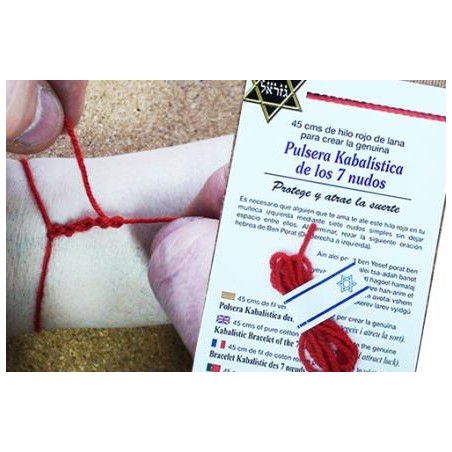 BRACELET KABBALISTIQUE DES 7 NOEUDS 45 CMS DE FIL DE LAINE ROUGE POUR RÉALISER L’AUTHENTIQUE (PROTECTION ET CHANCE)