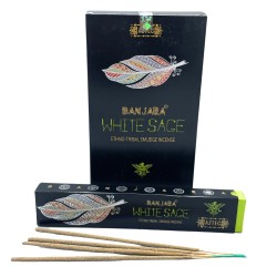 Incienso de Fumigación Banjara Tribal - Salvia Blanca - Hecho a Mano - Hecho en India - 1 cajetilla 15gr.