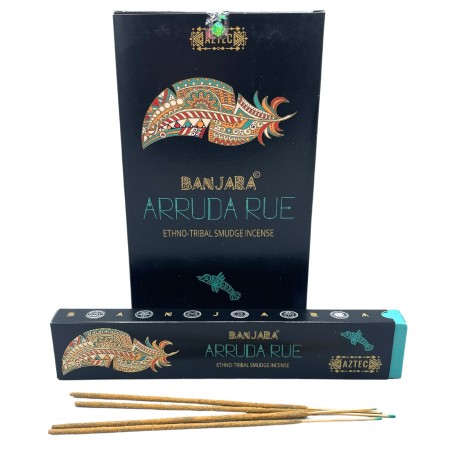 Incienso de Fumigación Banjara Tribal - Blanco Arruda Rue - Hecho a Mano - Hecho en India - 1 cajetilla 15gr.