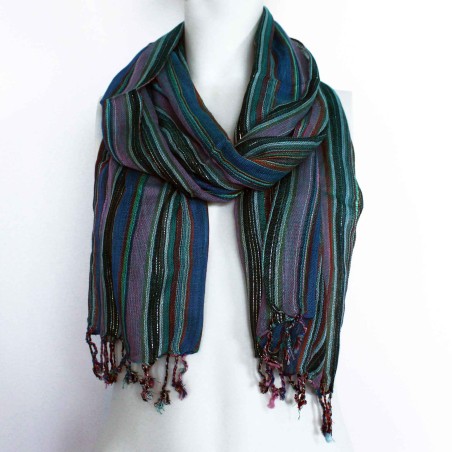Eșarfe boeme indiene - 22x72cm - Violet aleatoriu - 100% bumbac - 1 unitate