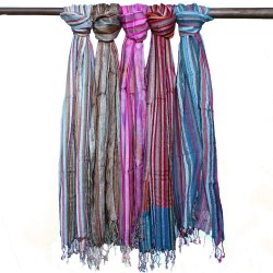 Bufandas Bohemias Indias - 22x72cm - Azules...