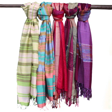 Grands foulards indiens bohèmes - 28x72cm - Random Purples - 100% Coton - 1 unité