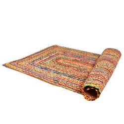 BUNTER ESHA RUNNER JUTE TEPPICH - 80x150cm - BAUMWOLLE UND JUTE - HANDGEFERTIGT IN INDIEN