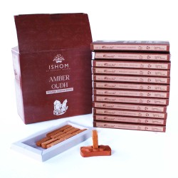 Natural Incense Bricks & Burners - Amber Wood -...