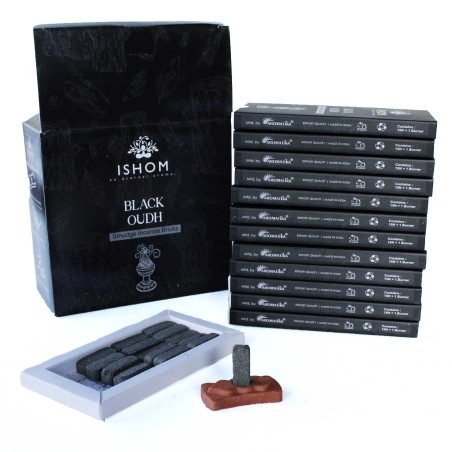 Ladrillos de Incienso Natural y Quemadores - Madera negra - Ishom - 1 cajetilla