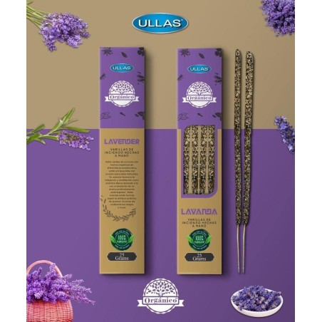 Encens Ulles de Lavanda - Fet a mà - 25gr - Fet a Índia - 100% Natural - ULLAS Encens Orgànic