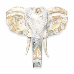 Cabeza Grande de Elefante - Oro y Blanco -...