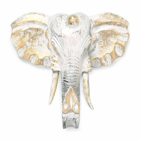 Grande Tête d’Eléphant - Or et Blanc - Fabriqué en Indonésie