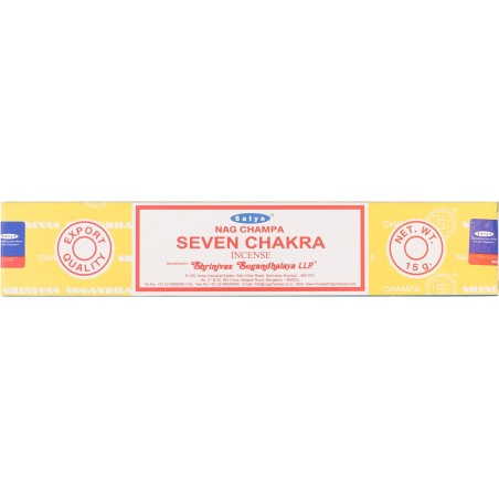 Incenso SATYA Sete Chakras - Sete Chakra - 7 Chakras - 1 caixa de 15gr