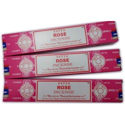 Lot 3x Encens Satya Rosa - Rose - 3 paquets de...