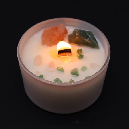 Świece Kryształowe Chakra - Czakra Serca - Wosk Sojowy - 10x6cm - czas palenia 23h