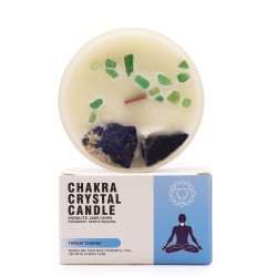 Chakra Crystal Candles - Throat Chakra - Soy...