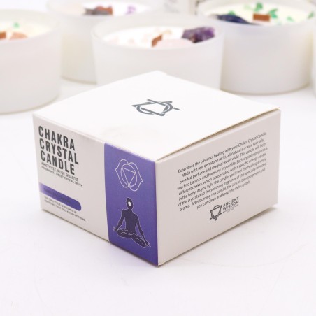 Velas de Cristal Chakra - Chakra do Terceiro Olho - Cera de Soja - 10x6cm - tempo de queima de 23h
