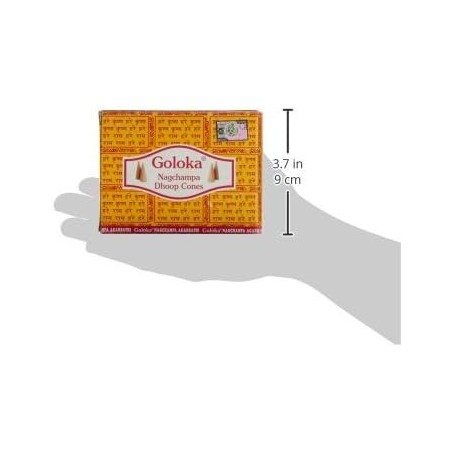 Cons d'Encens Nagchampa GOLOKA Dhoop Cones - 1 paquet de 10 cons