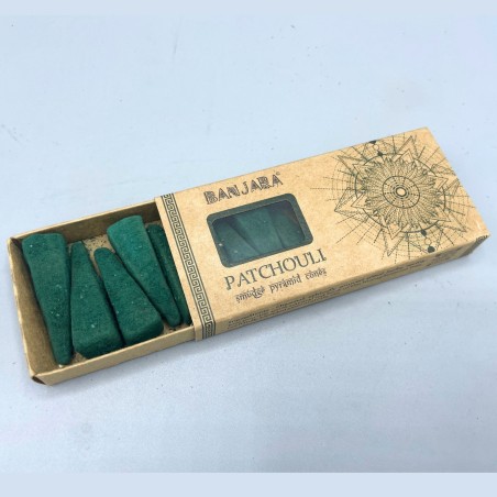 Conos Incienso de Piramide Banjara Smudge - Pachuli - Hecho a Mano - Orgánico - Hecho en India