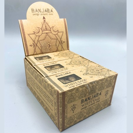 Cônes d’encens Banjara Smudge Pyramid - Sauge Blanche - Sauge Blanche - Fait Main - Bio - Fabriqué en Inde