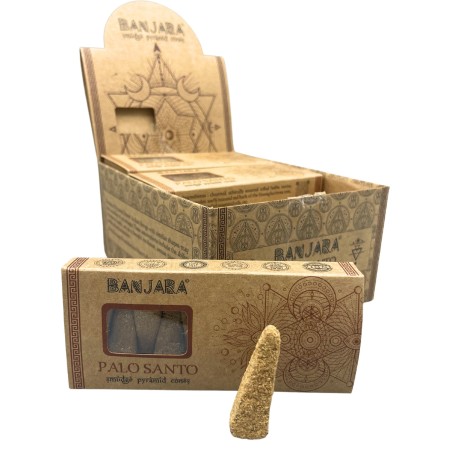 Conos de Incienso Pirámide Palo Santo Banjara - Palo Santo - Hecho a Mano - Orgánico - Hecho en India - BANJARA Smudge