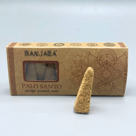 Conos de Incienso Pirámide Palo Santo Banjara - Palo Santo - Hecho a Mano - Orgánico - Hecho en India - BANJARA Smudge