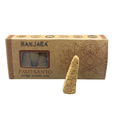 Conos de Incienso Pirámide Palo Santo Banjara - Palo Santo - Hecho a Mano - Orgánico - Hecho en India - BANJARA Smudge